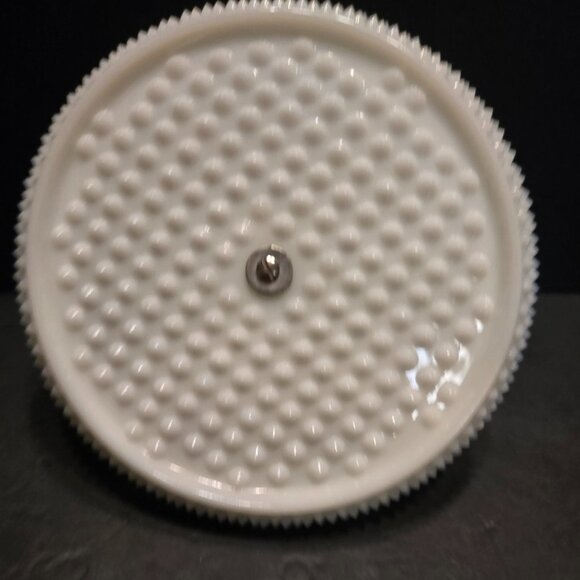 VINTAGE FENTON MILK GLASS CONDIMENT TRAY WITH CHROME HANDLE - Picture 4 of 6